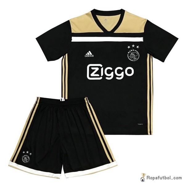 Camiseta Ajax Replica Segunda Ropa Conjunto De Niños 2018/19 Negro